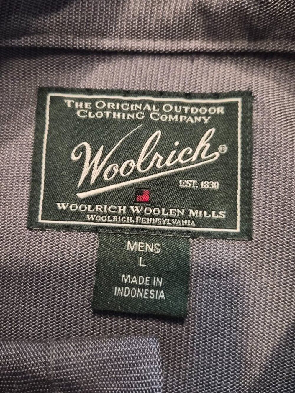 Woolrich Utility Shirt Mens Gray Long Sleeve Roll Tab Hiking Size Large G787 - Picture 5 of 11